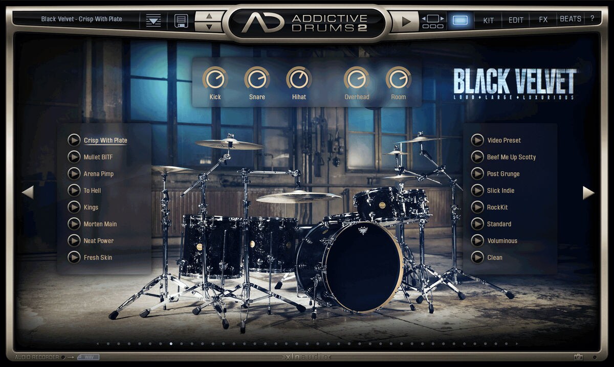 XLN AUDIO/Addictive Drums 2 : Black Velvet