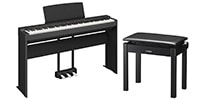 YAMAHA P-225B 電子ピアノ 専用スタンド+3本ペダルセット+椅子セット