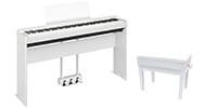 YAMAHA P-225WH 電子ピアノ 専用スタンド+3本ペダルセット+椅子セット