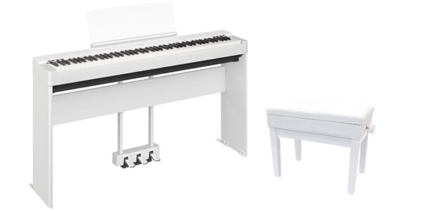 YAMAHA/P-225WH 電子ピアノ 専用スタンド+3本ペダルセット+椅子セット