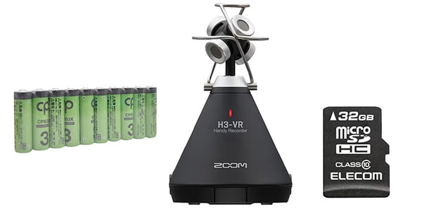ZOOM ( ズーム )  / H3-VR ハンディレコーダー＋microSDカード/単3電池セット