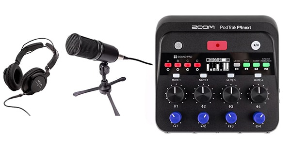 ZOOM / PodTrak P4next 高品質ポッドキャストスターターパッケージ