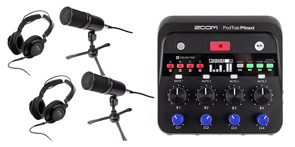 ZOOM / PodTrak P4next 高品質ポッドキャストスターターパッケージ