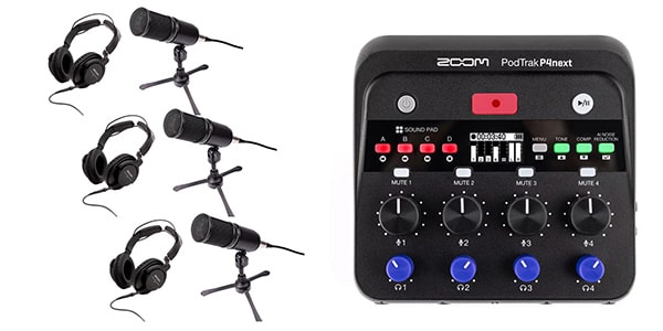 ZOOM / PodTrak P4next 高品質ポッドキャストスターターパッケージ