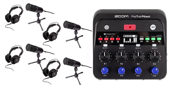 ZOOM / PodTrak P4next 高品質ポッドキャストスターターパッケージ