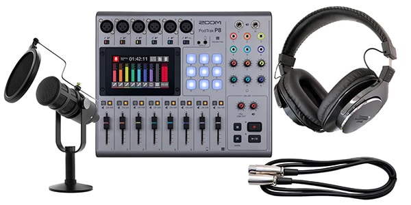 ZOOM / PodTrak P8 ＋ CM10 ＋ MIX015 ＋ CPH7000 セット