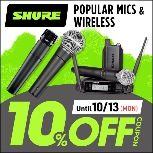 SHURE Best-Selling Mics & Wireless 10% OFF Coupon