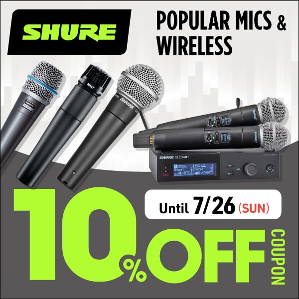 10% Off Popular SHURE Microphones & Wireless Systems