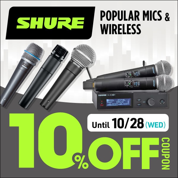 Popular SHURE Microphones and Wireless Systems: 10% Off