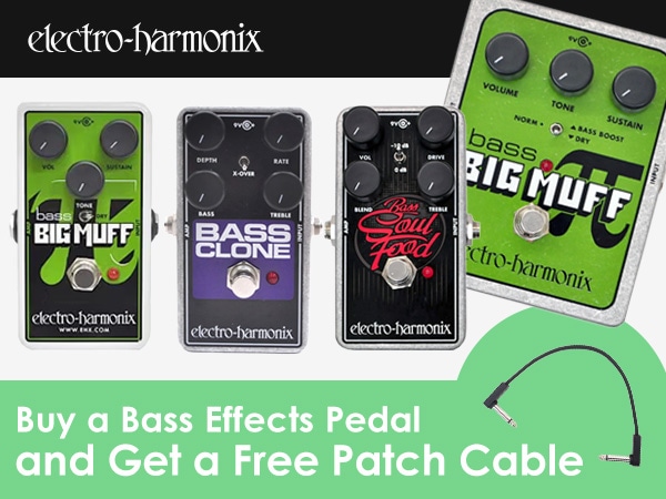 Buy an ELECTRO-HARMONIX Bass Effects Pedal and Get a Free Patch Cable!