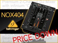 オーディオインターフェイス内蔵の2チャンネルDJミキサー「BEHRINGER / NOX404」を値下げしました。