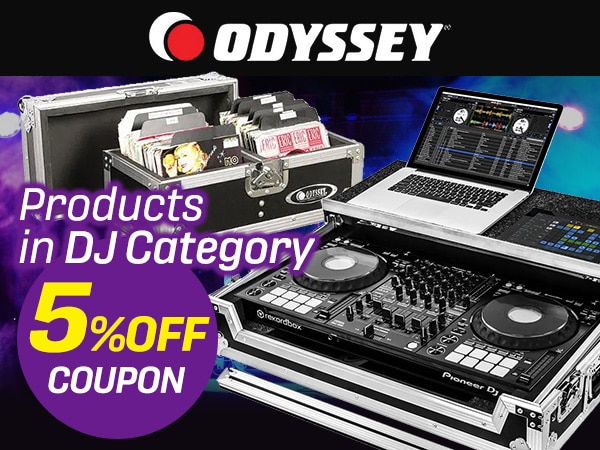 Coupon for 5% off for ODYSSEY products in DJ category!