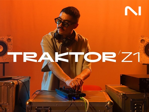 From Native Instruments, a small controller, "TRAKTOR Z1 MK2," supports 4 deck operations!
