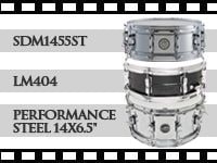 「DW スネア PERFORMANCE STEEL 14ｘ6.5