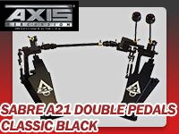 抜群の踏み心地のキックペダルAXIS/SABRE A21 DOUBLE PEDALS CLASSIC BLACKが入荷！