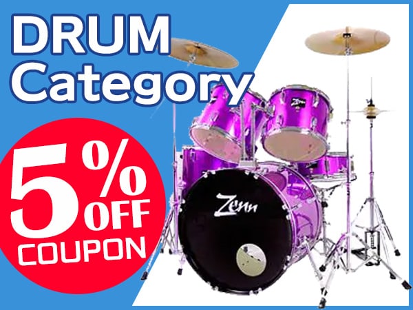 5% off coupon for items in drum category! Validity period extended!