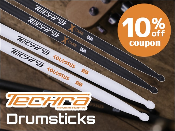 Techra Drumsticks 10% off coupon!