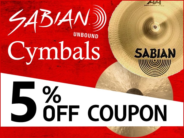 SABIANシンバル5%OFFクーポン！