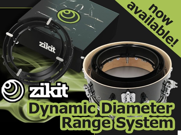 ZIKIT drums dynamic diameter range system is now available!