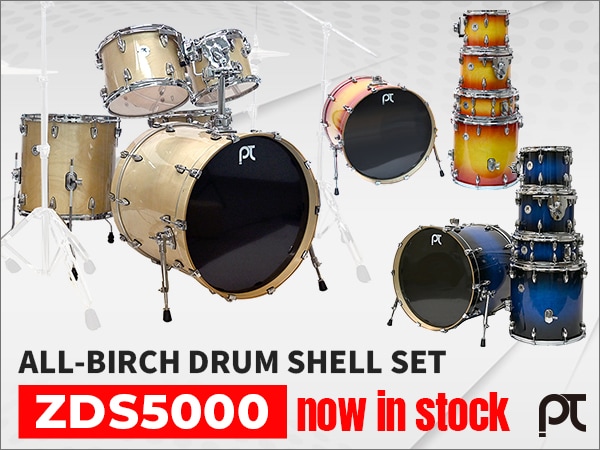 PLAYTECH's all-birch drum shell set, the "ZDS5000," is now in stock!