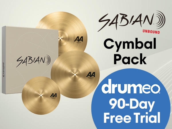 Get a 90-Day Free Trial of Drumeo with the Purchase of a SABIAN Cymbal Pack!