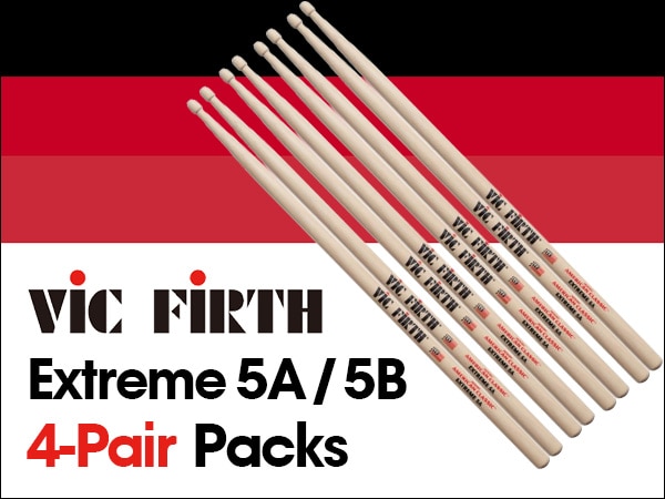 New Value 4-Pair Packs of VIC FIRTH Extreme 5A and Extreme 5B Now Available!