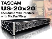 TASCAMのオーディオインターフェイス「US-20x20」好評販売中！