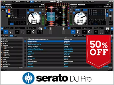 人気のDJソフトウェアSerato DJ Pro 期間限定50%OFF！
