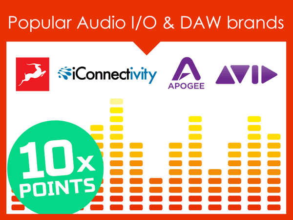 Coupon for additional 10% in points for Popular audio interface and DAW software brands!