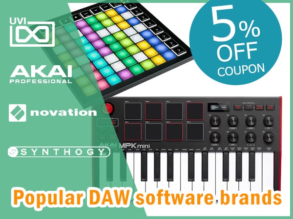 5% OFF coupon for popular recording equipment & software brands!