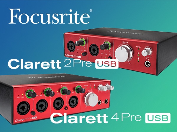 Focusrite / Clarett 2Pre, Clarett 4Pre USB audio interfaces now in stock!
