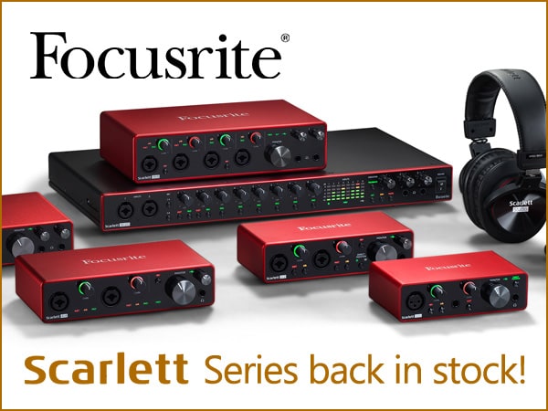 The popular Scarlett series audio interface, back in stock!