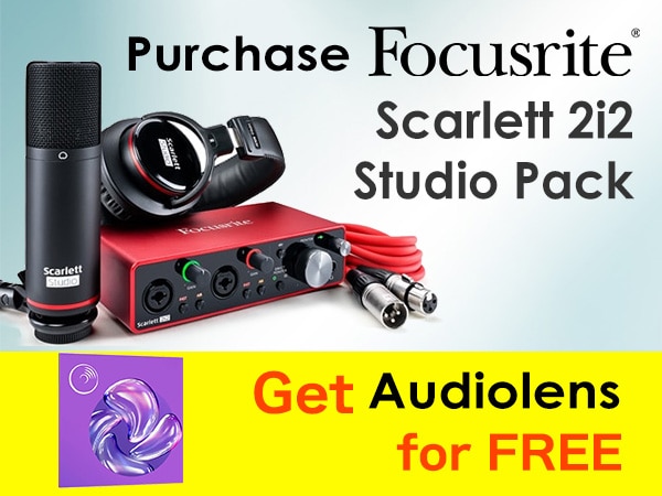 [Limited Quantity] Buy Scarlett 2i2 Studio Pack and get iZotope Audiolens as a gift!