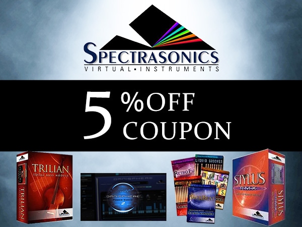 SPECTRASONICS products 5% off coupon!