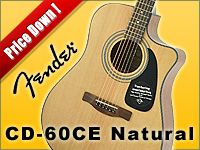 FENDERのエレアコCD-60CE Natural値下げしました！