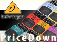 BEHRINGERコンパクトエフェクター値下げしました。