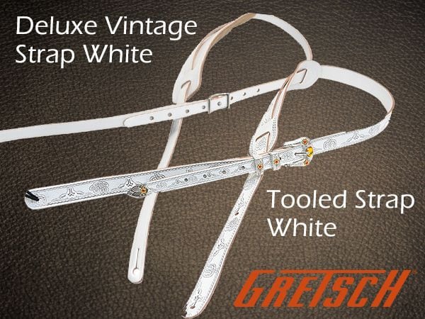 GRETSCHよりホワイトカラーが目を惹くNEWストラップが2種登場！｜サウンドハウス