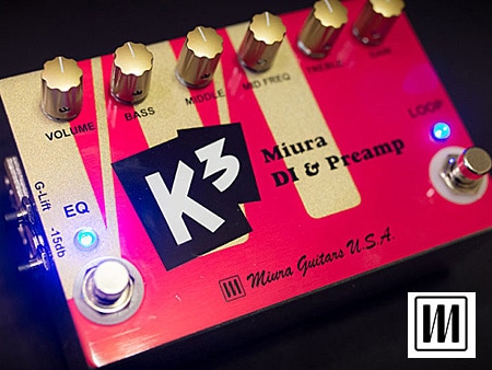 Miura guitars ベース用エフェクター K3 Miura DI & Preamp取扱開始！