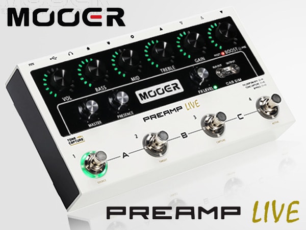 最新鋭のプリアンプモデラー「MOOER/Preamp Live」入荷