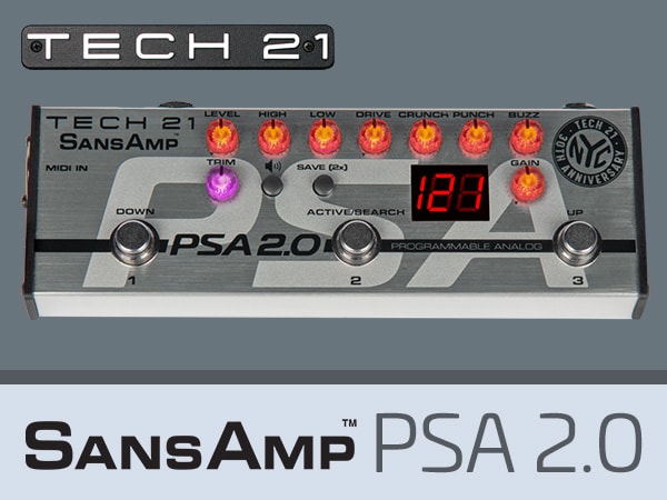The famous TECH21/PSA rack preamp is now available in a pedal!