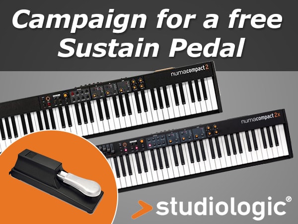 Campaign for a free Sustain Pedal for those who purchase Studiologic/Numa Compact2/2X