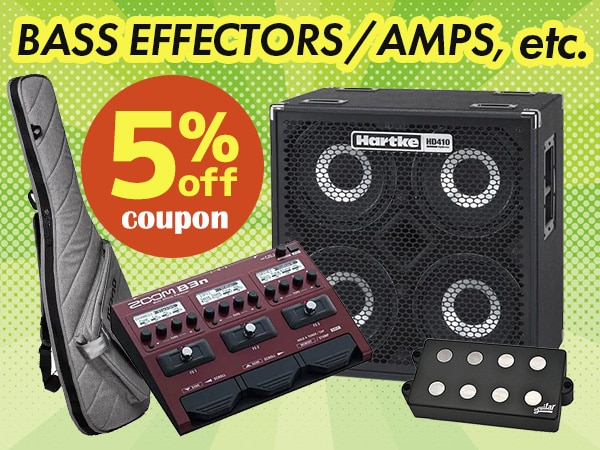 Special coupon for Bass effectors / amps, and other accessories!