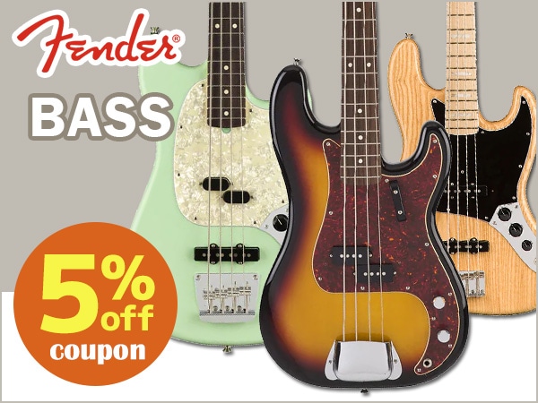 Coupon for 5% OFF FENDER basses now available!