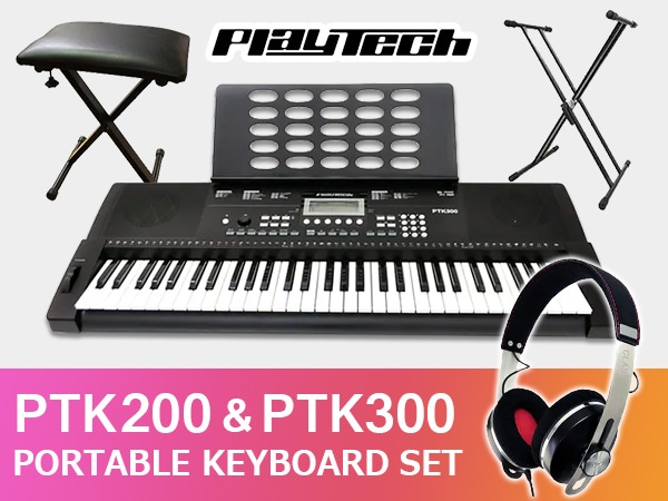 PLAYTECH / PTK200 & PTK300 portable keyboard set now on sale!