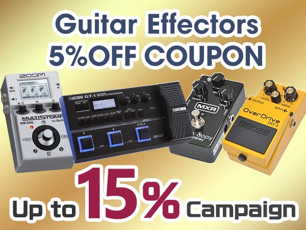 Up to 15% off campaign for guitar effectors