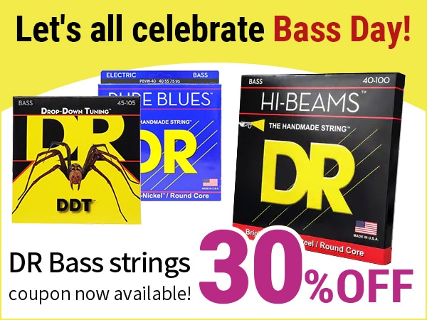 Let's all celebrate Bass Day! DR Bass strings 30% OFF coupon now available!