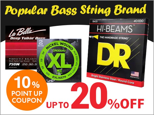 Popular bass string brand Additional 10% Points Back coupon!
