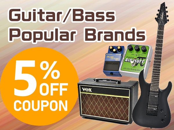 [Limited time offer] 5% OFF coupon for popular guitar / bass brands!