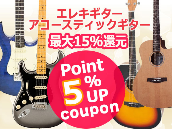 【最大15%還元】エレキ・アコギ人気商品ポイント5%UPクーポン配布中！