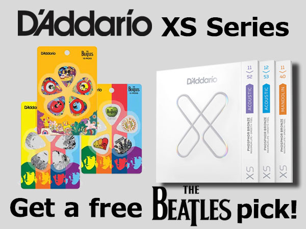 [Limited time offer] Buy Daddario XS Electric Guitar Strings and get a free Beatles pick!